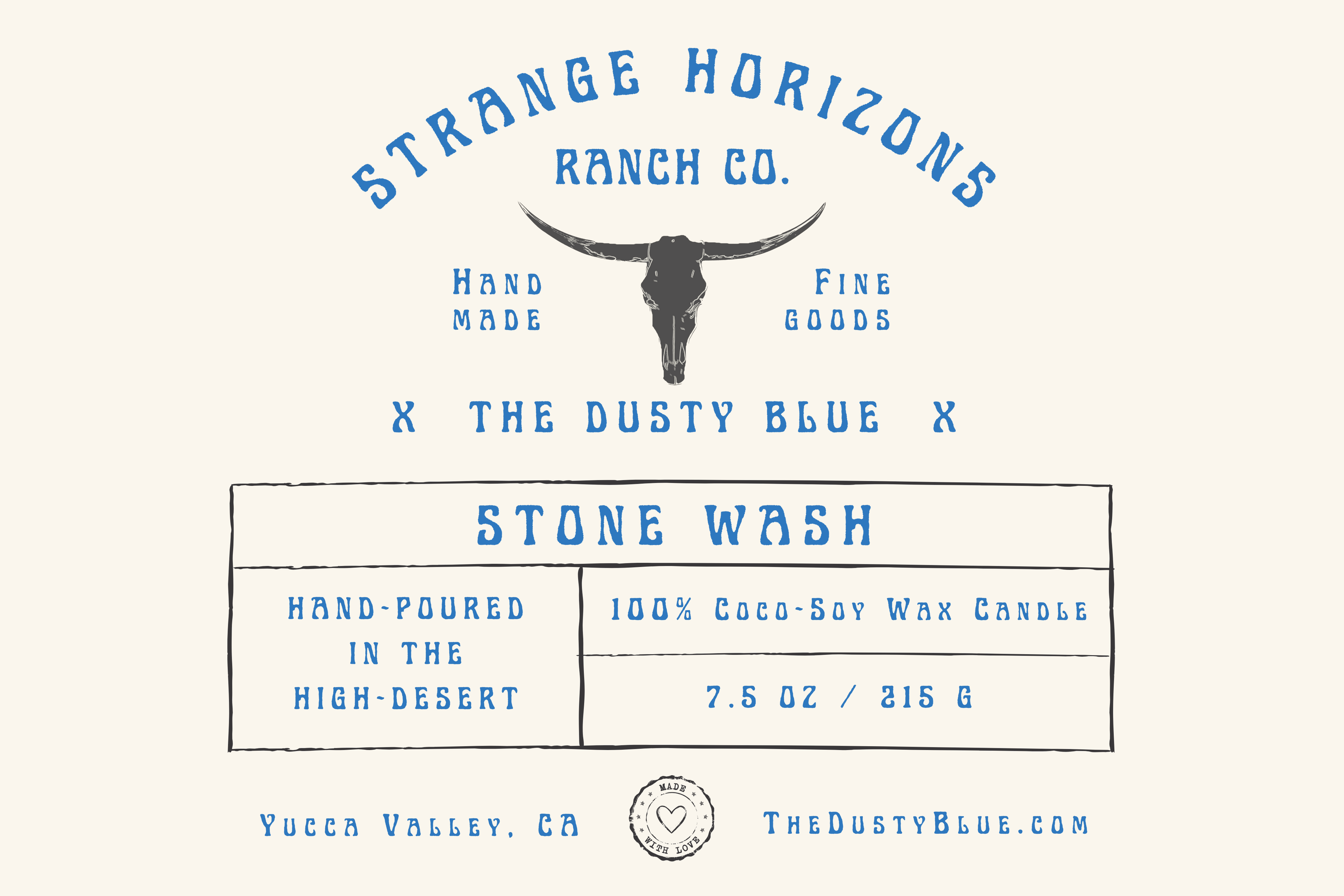 Stone Wash - Hand-Poured Coconut Soy Wax Candle